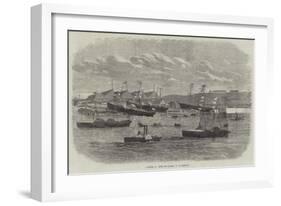 Launch of Five Steamers at Liverpool-null-Framed Giclee Print