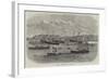 Launch of Five Steamers at Liverpool-null-Framed Giclee Print