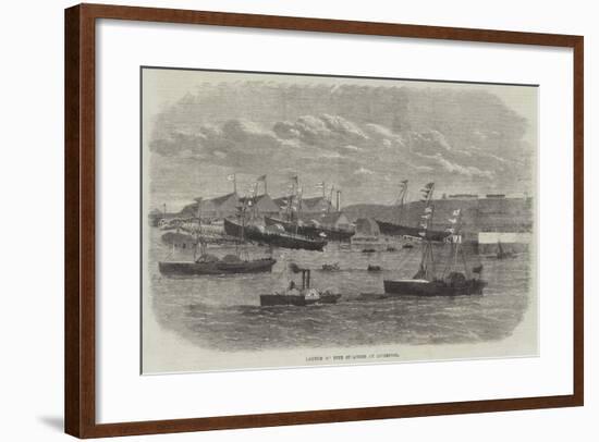 Launch of Five Steamers at Liverpool-null-Framed Giclee Print