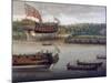 Launch of Fourth-Rate on River Orwell, at Ipswich, Ca 1748-John Cleveley Senior-Mounted Giclee Print