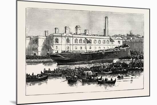 Launch of H.M.S. Melita at Malta the First Ironclad Launched from the Malta Dockyard, 1888-null-Mounted Giclee Print