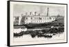 Launch of H.M.S. Melita at Malta the First Ironclad Launched from the Malta Dockyard, 1888-null-Framed Stretched Canvas