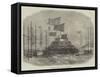 Launch of HMS Cyclops at Blackwall-Edwin Weedon-Framed Stretched Canvas