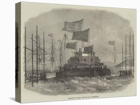 Launch of HMS Cyclops at Blackwall-Edwin Weedon-Stretched Canvas