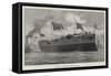 Launch of HMS Medea at Chatham Dockyard-null-Framed Stretched Canvas