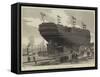 Launch of HMS Nelson at Govan, Near Glasgow-null-Framed Stretched Canvas