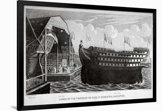 Launch of HMS 'Trafalgar, Woolwich Royal Dockyard, Kent, 1841-John Henry Banks-Framed Giclee Print