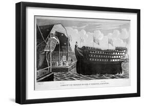 Launch of HMS 'Trafalgar, Woolwich Royal Dockyard, Kent, 1841-John Henry Banks-Framed Giclee Print