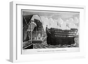 Launch of HMS 'Trafalgar, Woolwich Royal Dockyard, Kent, 1841-John Henry Banks-Framed Giclee Print