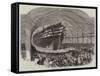 Launch of HMS Victoria at Portsmouth-null-Framed Stretched Canvas