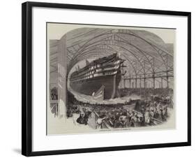 Launch of HMS Victoria at Portsmouth-null-Framed Giclee Print