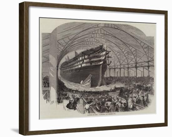 Launch of HMS Victoria at Portsmouth-null-Framed Giclee Print