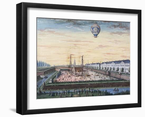 Launch of Hot Air Balloon in the Neighborhood of Finkmatt in Strasbourg-null-Framed Giclee Print