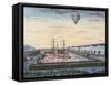 Launch of Hot Air Balloon in the Neighborhood of Finkmatt in Strasbourg-null-Framed Stretched Canvas