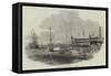 Launch of the Alfred Indiaman, at Blackwall-null-Framed Stretched Canvas