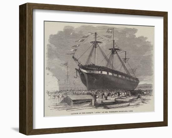 Launch of the Barque Aura at Mr Wheeler's Dockyard, Cork-null-Framed Giclee Print
