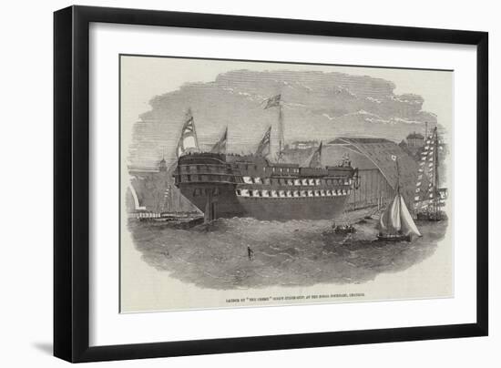 Launch of The Cressy Screw Steam-Ship, at the Royal Dockyard, Chatham-Edwin Weedon-Framed Giclee Print