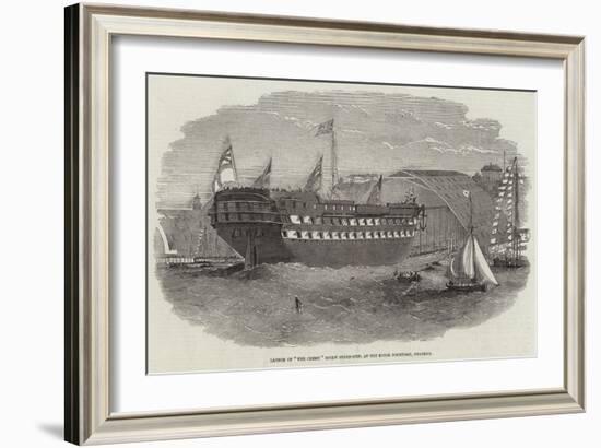 Launch of The Cressy Screw Steam-Ship, at the Royal Dockyard, Chatham-Edwin Weedon-Framed Giclee Print