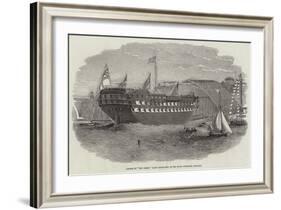 Launch of The Cressy Screw Steam-Ship, at the Royal Dockyard, Chatham-Edwin Weedon-Framed Giclee Print