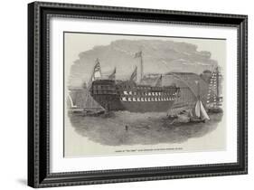 Launch of The Cressy Screw Steam-Ship, at the Royal Dockyard, Chatham-Edwin Weedon-Framed Giclee Print