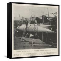 Launch of the First United States Government Submarine Torpedo-Boat, Adder, on 22 July-null-Framed Stretched Canvas