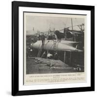 Launch of the First United States Government Submarine Torpedo-Boat, Adder, on 22 July-null-Framed Giclee Print