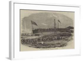 Launch of the Floating-Battery Thunderbolt, at Blackwall-null-Framed Giclee Print