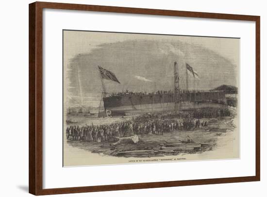 Launch of the Floating-Battery Thunderbolt, at Blackwall-null-Framed Giclee Print