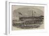 Launch of the Floating-Battery Thunderbolt, at Blackwall-null-Framed Giclee Print