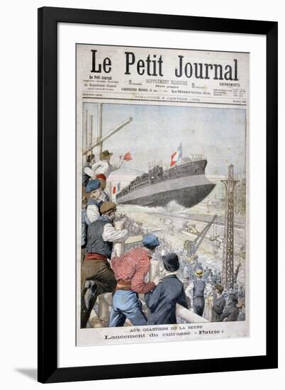 Launch of the French Battleship 'Patrie, Toulon, December 1903-null-Framed Giclee Print