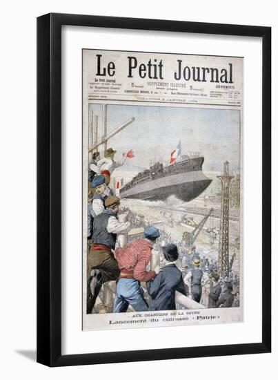 Launch of the French Battleship 'Patrie, Toulon, December 1903-null-Framed Giclee Print