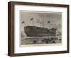 Launch of the German Ironclad Frigate Deutschland, at Poplar-null-Framed Giclee Print