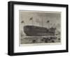 Launch of the German Ironclad Frigate Deutschland, at Poplar-null-Framed Giclee Print