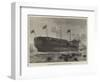 Launch of the German Ironclad Frigate Deutschland, at Poplar-null-Framed Giclee Print