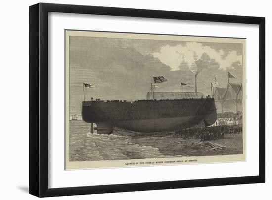 Launch of the German Screw Corvette Sedan, at Stettin-null-Framed Giclee Print