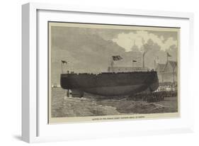 Launch of the German Screw Corvette Sedan, at Stettin-null-Framed Giclee Print