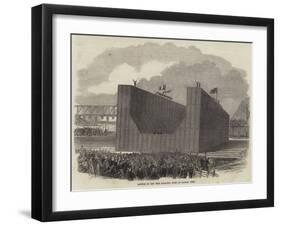 Launch of the Iron Floating Dock at Callao, Peru-null-Framed Giclee Print