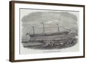 Launch of the Iron Steam-Ship Atrato, at Greenock-null-Framed Giclee Print