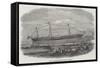 Launch of the Iron Steam-Ship Atrato, at Greenock-null-Framed Stretched Canvas