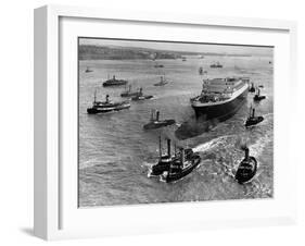 Launch of the Mauretania-null-Framed Photographic Print