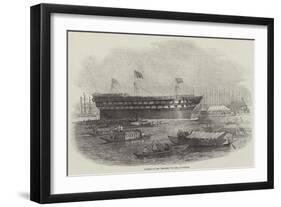 Launch of the Meanee, 80 Guns, at Bombay-Edwin Weedon-Framed Giclee Print