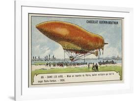 Launch of the Military Airship Patrie, Which Made the Flight from Paris to Verdun, 1906-null-Framed Giclee Print