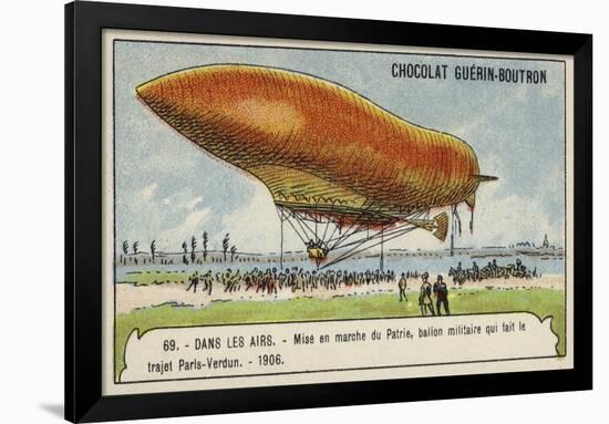 Launch of the Military Airship Patrie, Which Made the Flight from Paris to Verdun, 1906-null-Framed Giclee Print