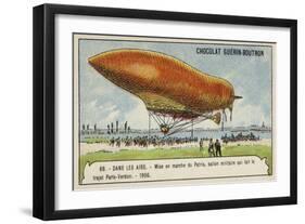 Launch of the Military Airship Patrie, Which Made the Flight from Paris to Verdun, 1906-null-Framed Giclee Print