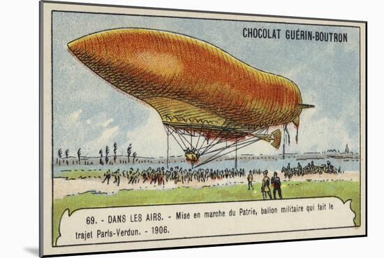 Launch of the Military Airship Patrie, Which Made the Flight from Paris to Verdun, 1906-null-Mounted Giclee Print