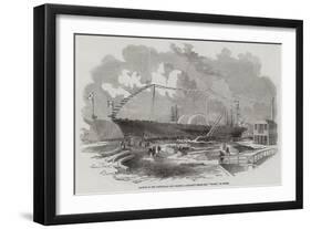 Launch of the Peninsular and Oriental Company's Steam-Ship Vectis, at Cowes-null-Framed Giclee Print