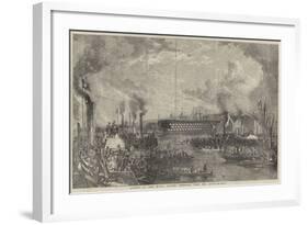 Launch of The Royal Albert Sketched from the River-null-Framed Giclee Print