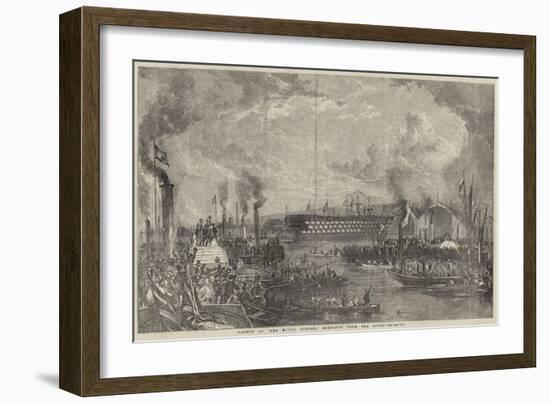 Launch of The Royal Albert Sketched from the River-null-Framed Giclee Print