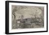 Launch of The Royal Albert Sketched from the River-null-Framed Giclee Print