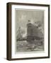 Launch of the Royal Arthur by the Queen at Portsmouth Dockyard-null-Framed Giclee Print
